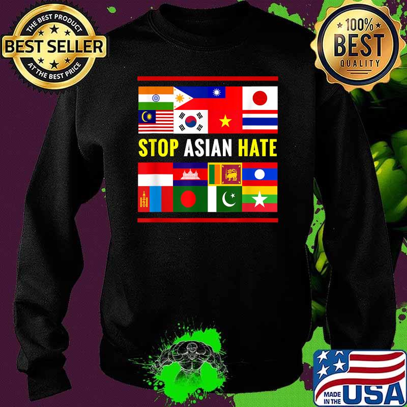 Stop AAPI Hate Support Awareness Stop Asian Hate Flag Shirt Sweater Stop AAPI Hate Support Awareness Stop Asian Hate Flag Shirt Sweater