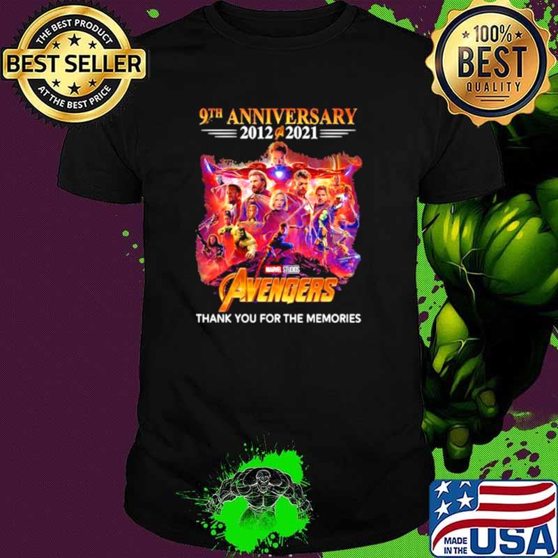 9th Anniversary 2012 2021 Avengers Thank You For The Memories Shirt