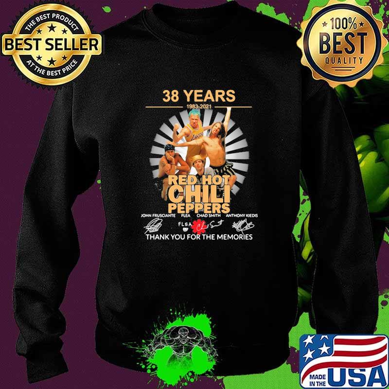 38 Years 1983 2021 Red Hot Chili Peppers Thank You For The Memories Signature Shirt Sweater 38 Years 1983 2021 Red Hot Chili Peppers Thank You For The Memories Signature Shirt Sweater