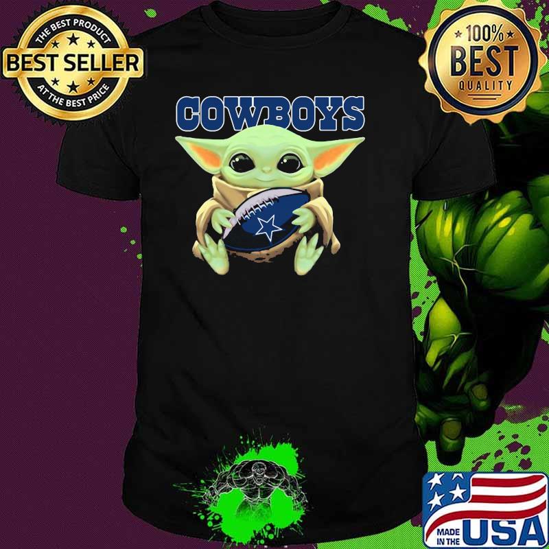 Baby Yoda Hug Ball Team Cowboys Shirt