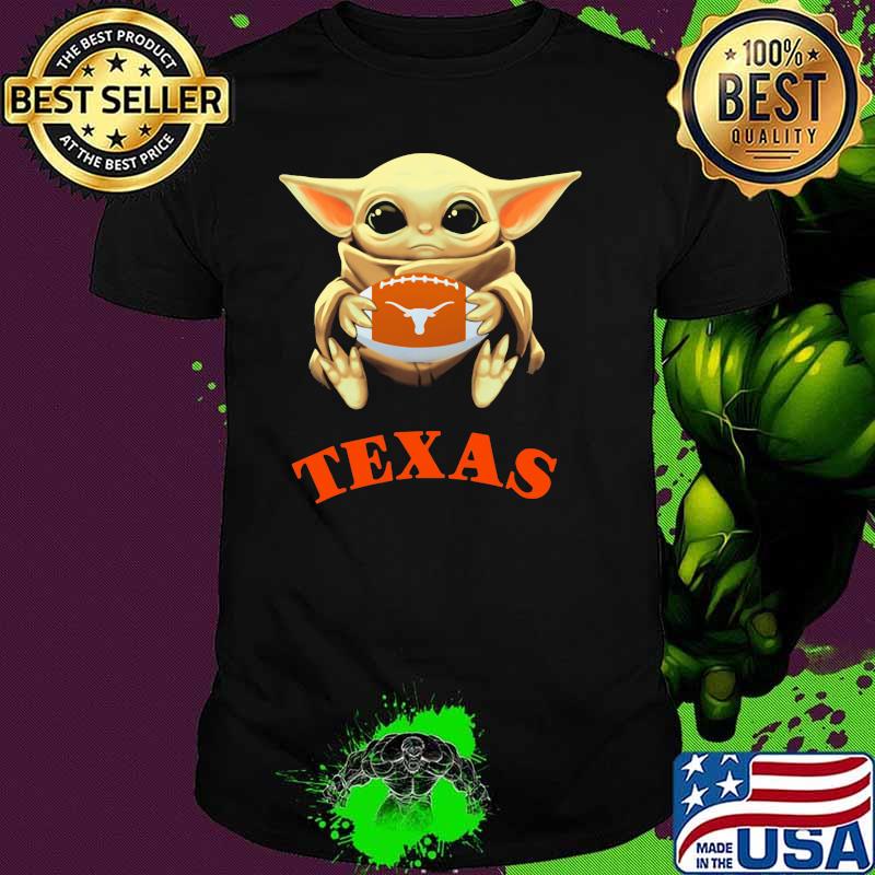 Baby Yoda Hug Ball Team Texas Longhorns Shirt