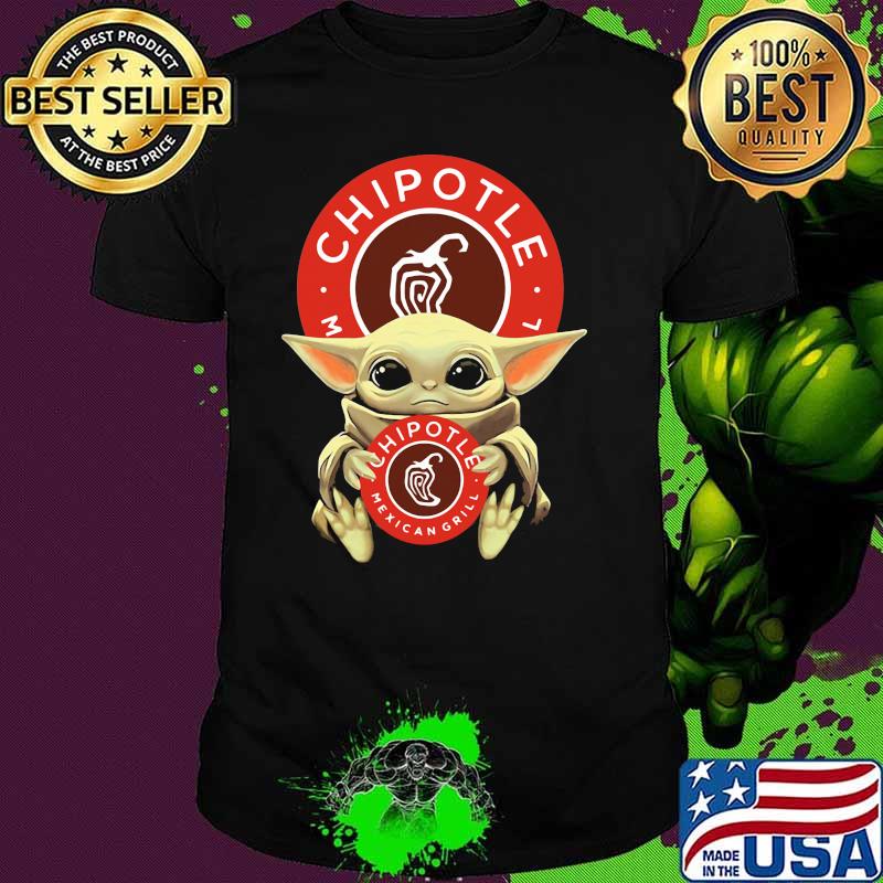Baby Yoda Hug Chipotle Mexican Girl Logo Shirt