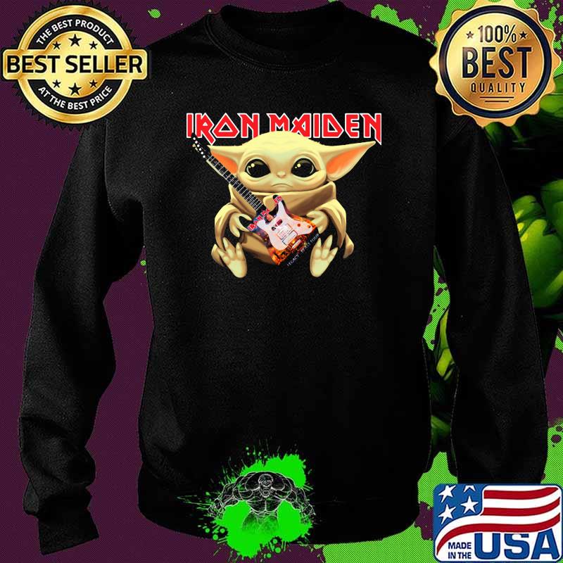 Baby Yoda Play Guitar Iron Maiden Shirt Sweater Baby Yoda Play Guitar Iron Maiden Shirt Sweater