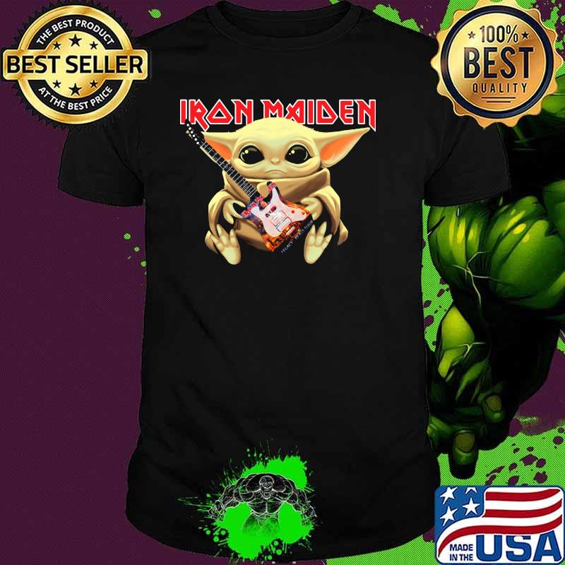Baby Yoda Play Guitar Iron Maiden Shirt