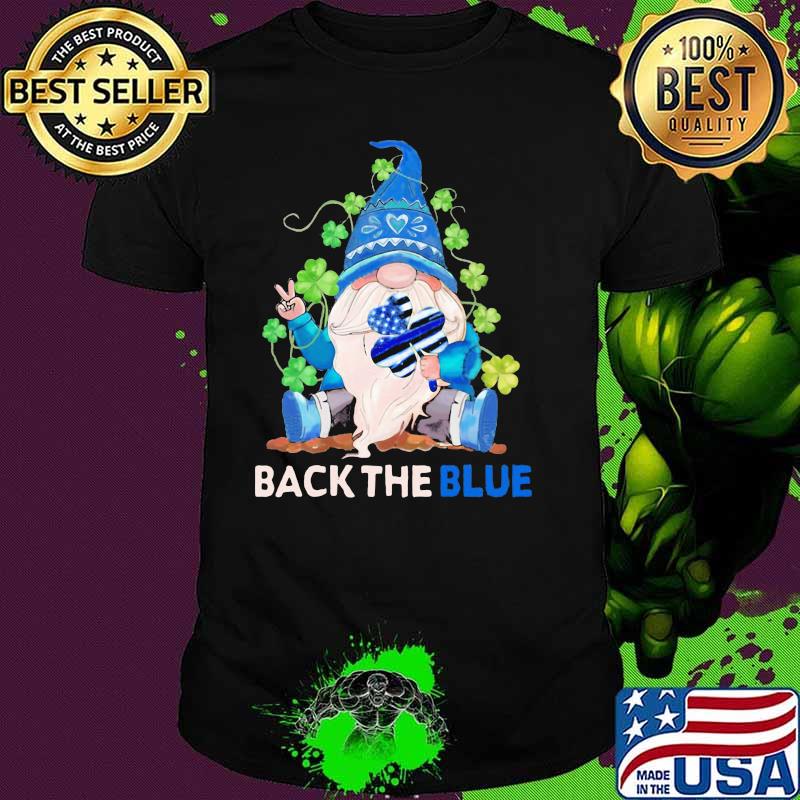 Back The Blue Police Gnome Patricks Day Shirt
