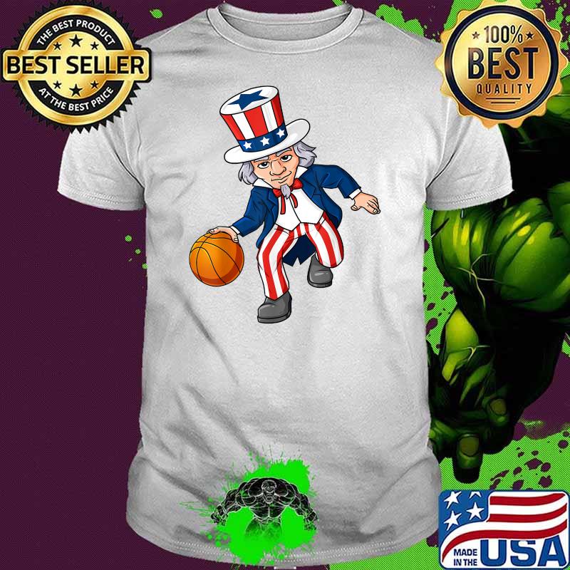 Basketball Uncle Sam 4th Of July Patriotic Shirt