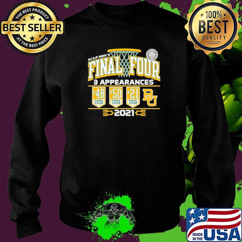 Baylor Bears 2021 NCAA Men’s Basketball Final Four With 3 Appearances 1948 1950 2021 Sweater Baylor Bears 2021 NCAA Men’s Basketball Final Four With 3 Appearances 1948 1950 2021 Sweater