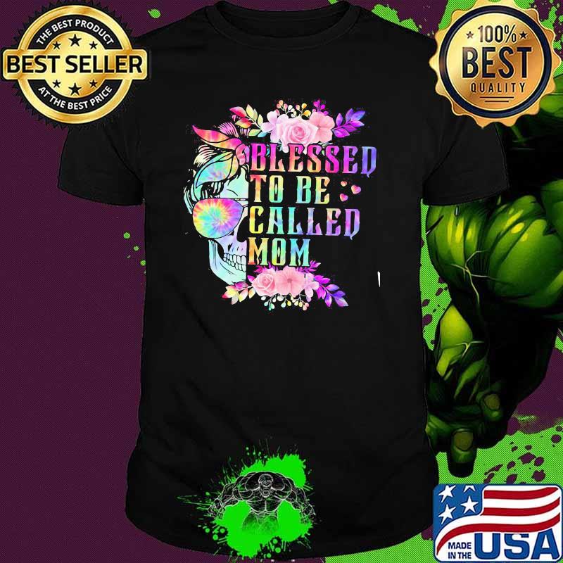 Blessed To Be Called Mom Skull Flower Watercolor Shirt