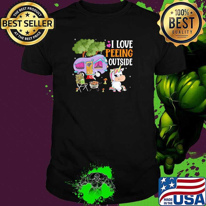 Camping Unicorn I love peeing outside shirt