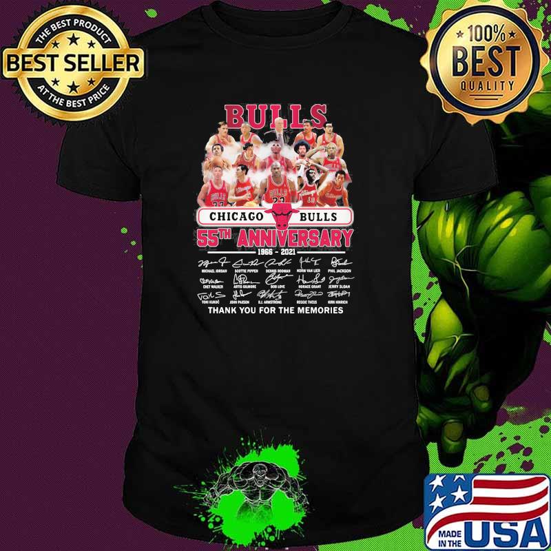 Chicago Bulls 55th anniversary 1966-2021 thank you for the memories signatures shirt