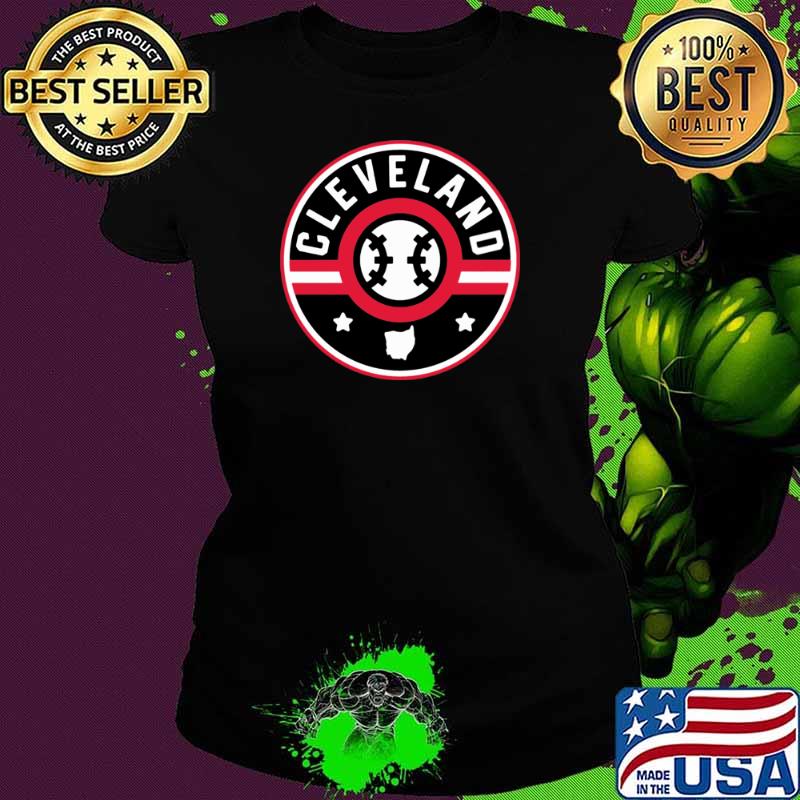 Cleveland Baseball Stars and Stripes Ohio Map Outline Shirt Ladies tee Cleveland Baseball Stars and Stripes Ohio Map Outline Shirt Ladies tee