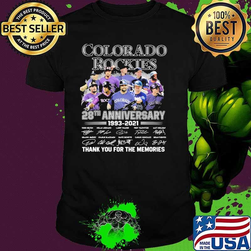 Colorado Rockies 28th Anniversary 1993 2021 Thank You For The Memories Signature Shirt