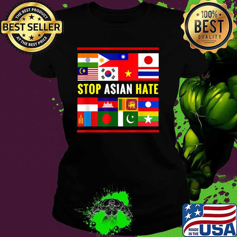 Stop AAPI Hate Support Awareness Stop Asian Hate Flag Shirt Ladies tee Stop AAPI Hate Support Awareness Stop Asian Hate Flag Shirt Ladies tee