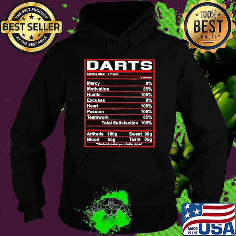 Darts Nutrition Facts Dart Player Shirt Hoodie Darts Nutrition Facts Dart Player Shirt Hoodie