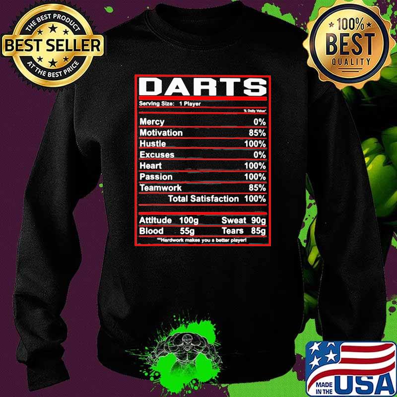 Darts Nutrition Facts Dart Player Shirt Sweater Darts Nutrition Facts Dart Player Shirt Sweater