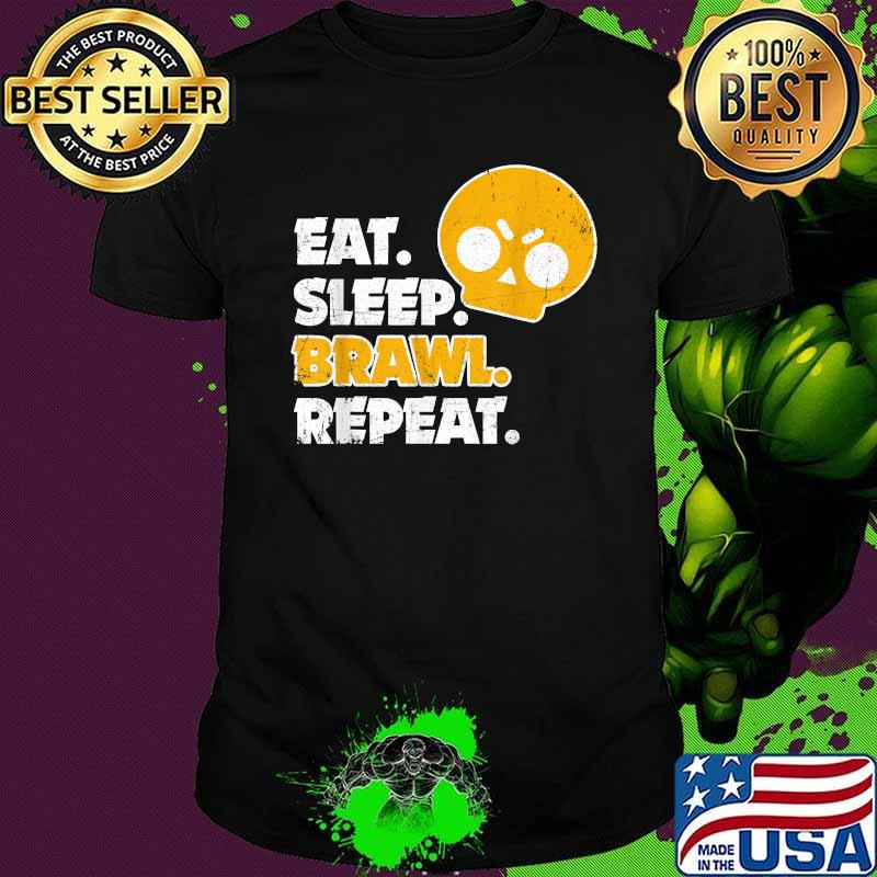 Eat Sleep Brawl Repeat Skull Ball Shirt