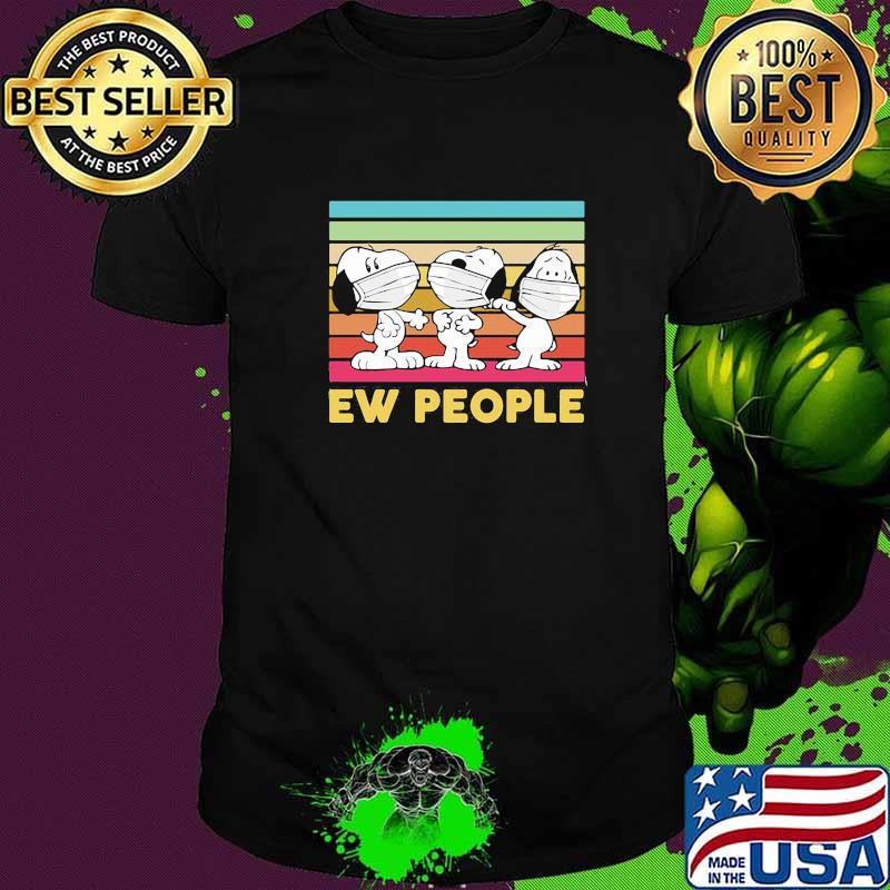 Ew People Three Snoopy Wear Mask VIntage Shirt