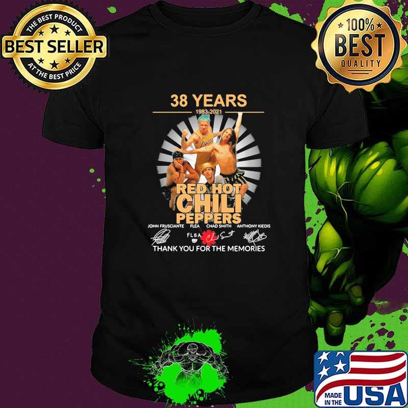 38 Years 1983 2021 Red Hot Chili Peppers Thank You For The Memories Signature Shirt