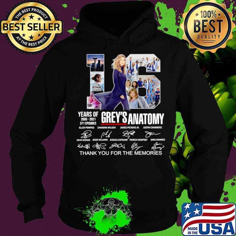 Greys Anatomy 16 Years Of 2005 2021 371 Episodes Thank You For The Memories Signatures Hoodie Greys Anatomy 16 Years Of 2005 2021 371 Episodes Thank You For The Memories Signatures Hoodie