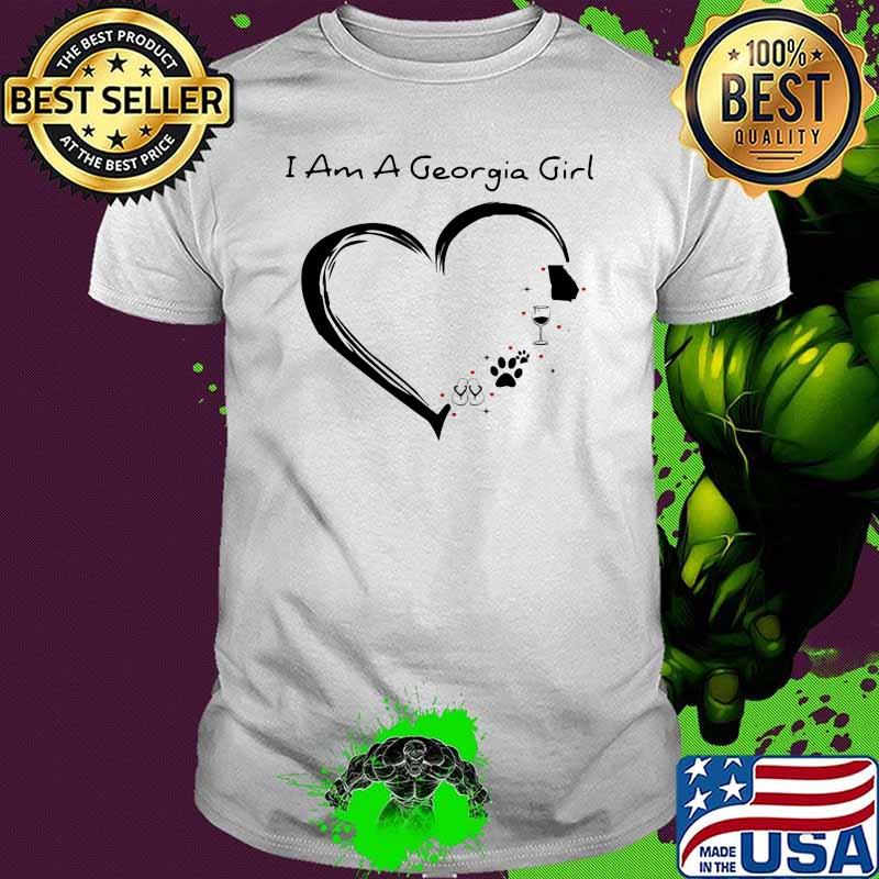 I Am A Georgia Girl Dog Wine Shirt