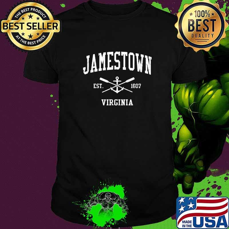 Jamestown VA Virginia Crossed Oars And Boat Anchor Sports 1607 Shirt