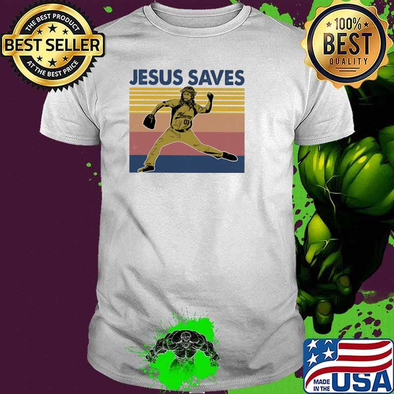Jesus Saves Baseball Vintage Shirt
