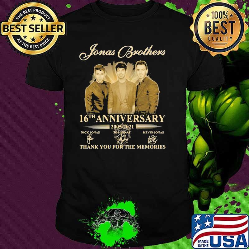 Jonas Brothers 16th Anniversary 2005 2021 Thank You For The Memories Signature Shirt
