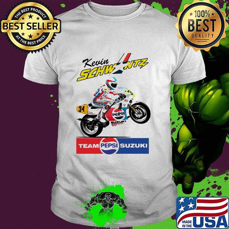 Kevin Schwantz Team Pepsi Suzuki World Champion Motorcycle Shirt Kevin Schwantz Team Pepsi Suzuki World Champion Motorcycle Shirt