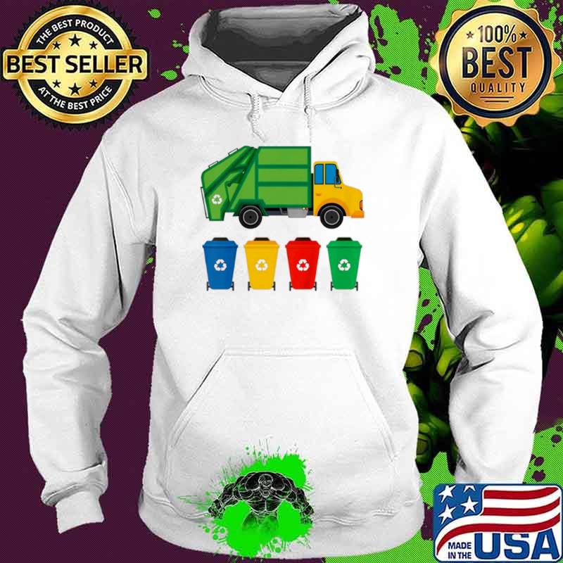 Kids garbage truck recycling bins earth day children toddler Hoodie Kids garbage truck recycling bins earth day children toddler Hoodie