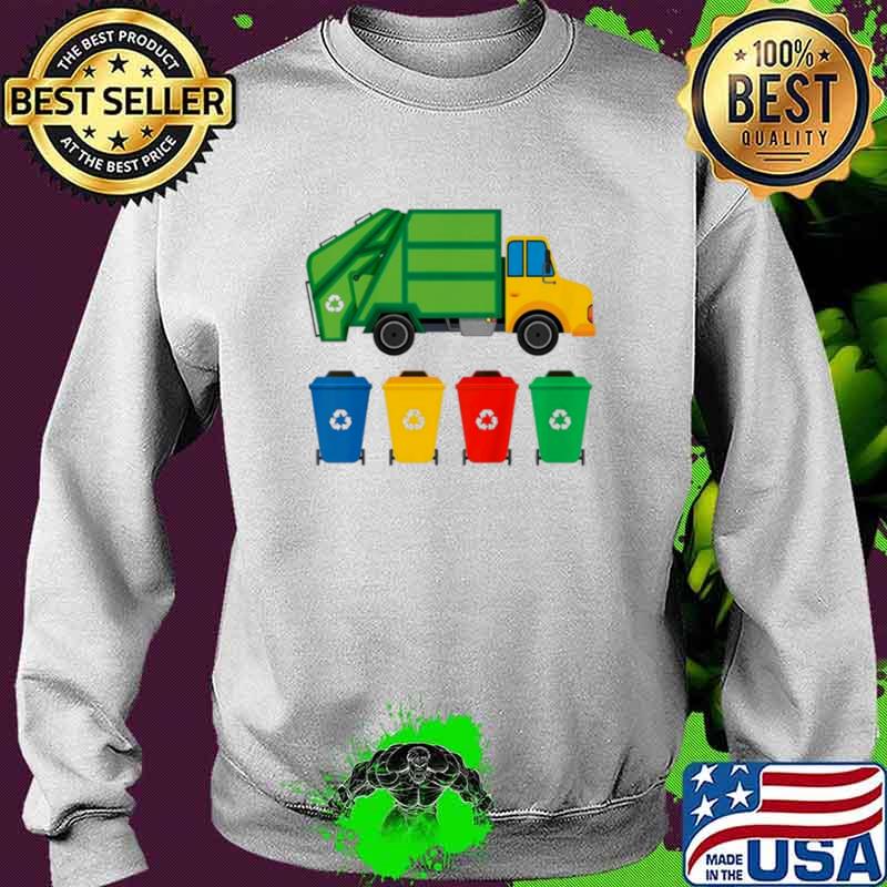 Kids garbage truck recycling bins earth day children toddler Sweater Kids garbage truck recycling bins earth day children toddler Sweater