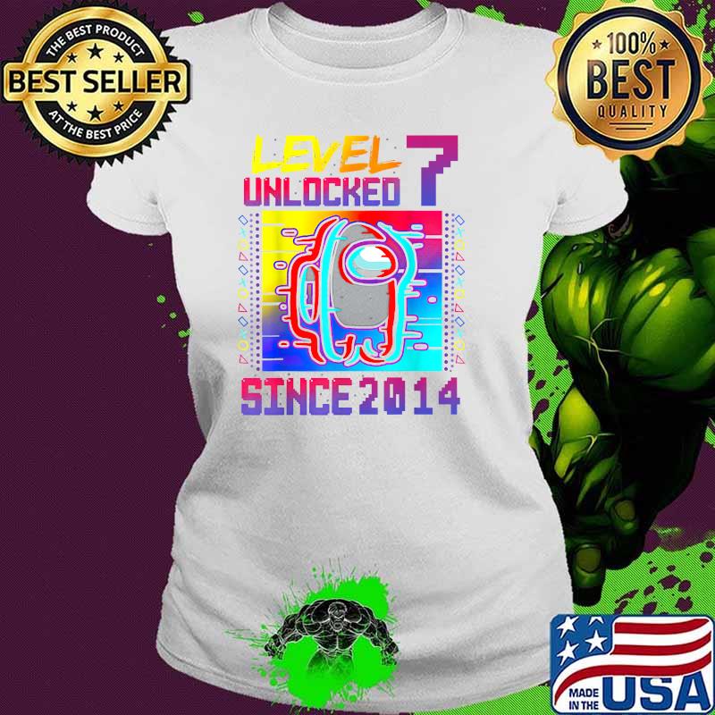 Level 7 Unlocked Among Since 2014 With Us 7th Birthday Shirt Ladies tee Level 7 Unlocked Among Since 2014 With Us 7th Birthday Shirt Ladies tee