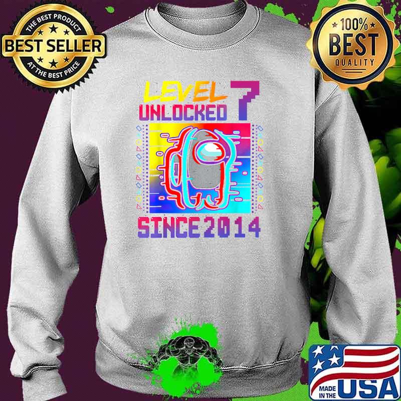 Level 7 Unlocked Among Since 2014 With Us 7th Birthday Shirt Sweater Level 7 Unlocked Among Since 2014 With Us 7th Birthday Shirt Sweater