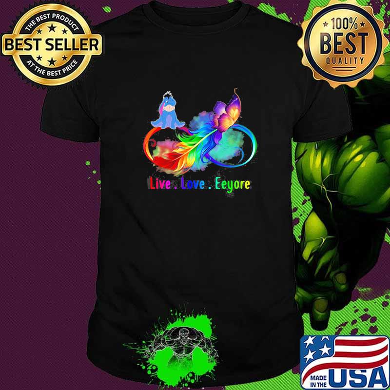 Live Love Eeyore Butterflier Donkey Awareness Shirt