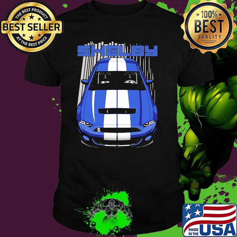 Mustang Shelby Gt500 S197 Blue And White Shirt