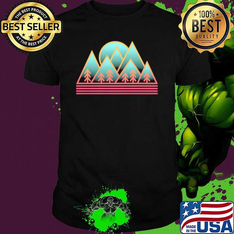 Neon Mountain Moon and Forest Staycation Shirt