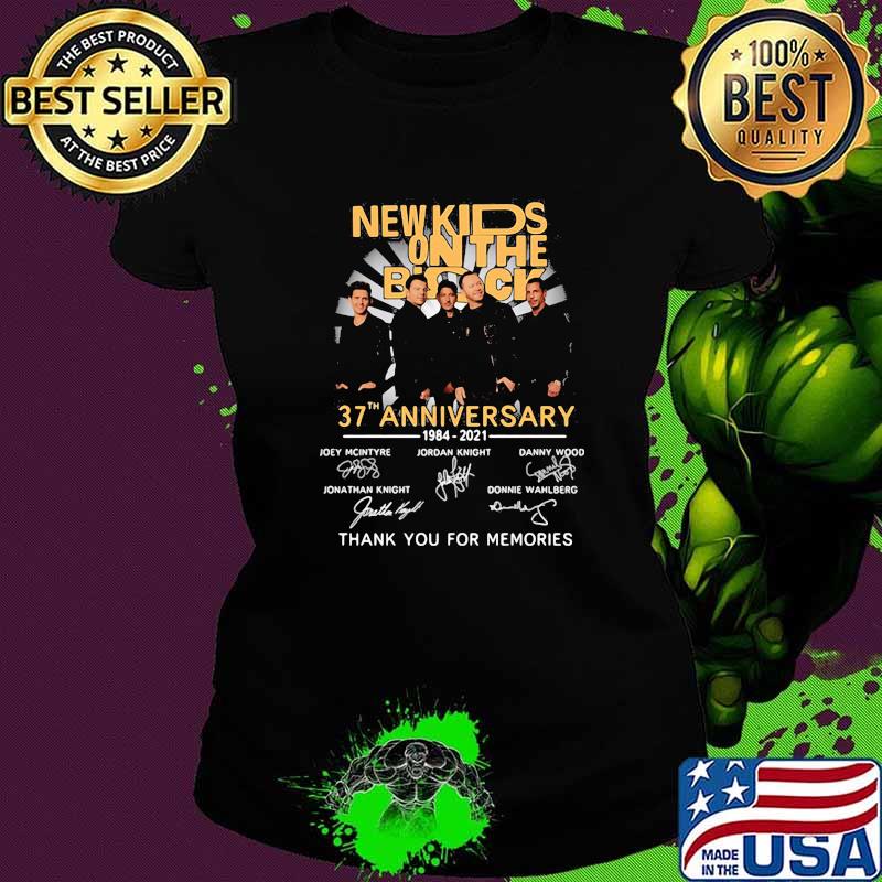 New Kids On The Block 37th Anniversary 1984 2021 Thank You For The Memories Signature Shirt Ladies tee New Kids On The Block 37th Anniversary 1984 2021 Thank You For The Memories Signature Shirt Ladies tee