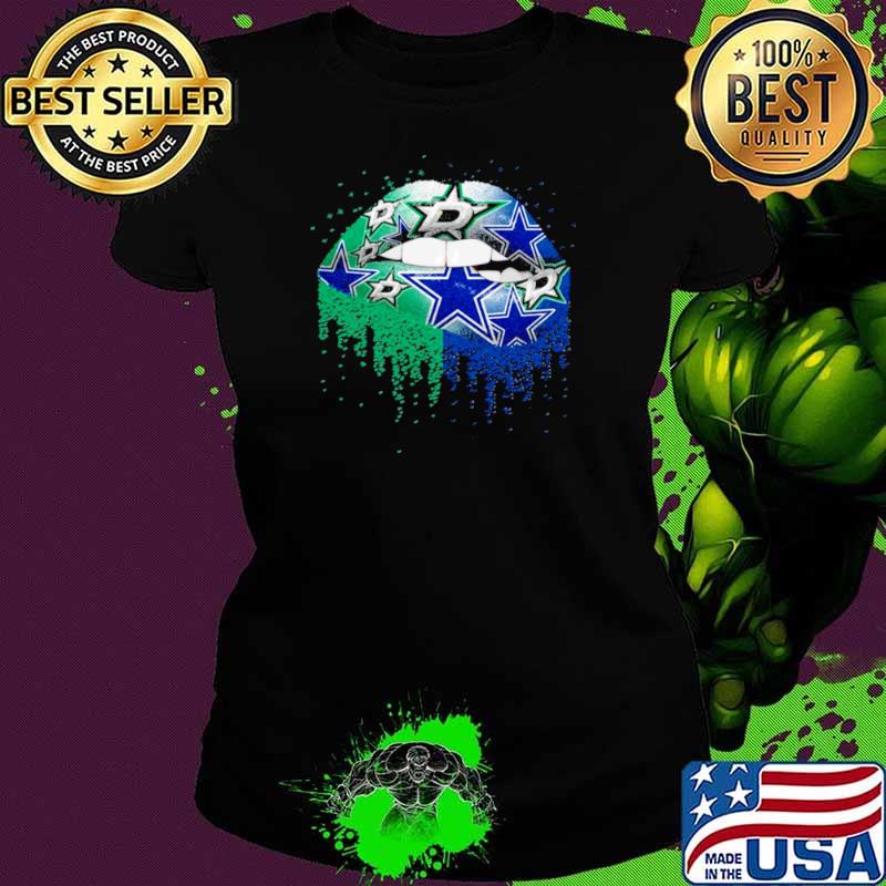 NFL dallas stars and dallas cowboys Lips logo Ladies tee NFL dallas stars and dallas cowboys Lips logo Ladies tee