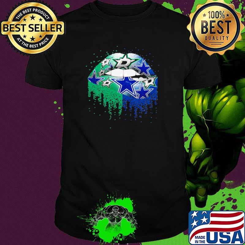 NFL dallas stars and dallas cowboys Lips logo shirt NFL dallas stars and dallas cowboys Lips logo shirt