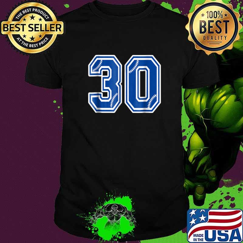 Number 30 Baseball Shirt Sports 30th Birthday Shirt