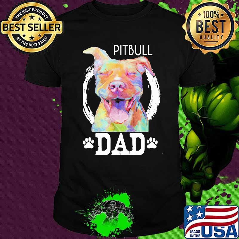 Official Pitbull Dad Watercolor Shirt