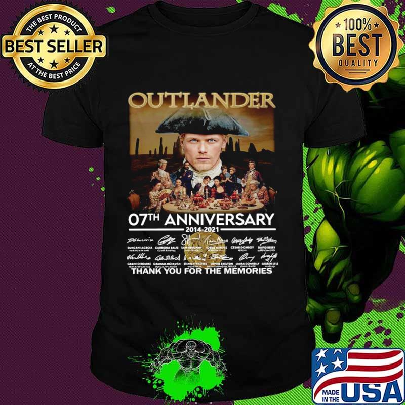 Outlander 07th anniversary 2014 2021 thank you for the memories signatures shirt