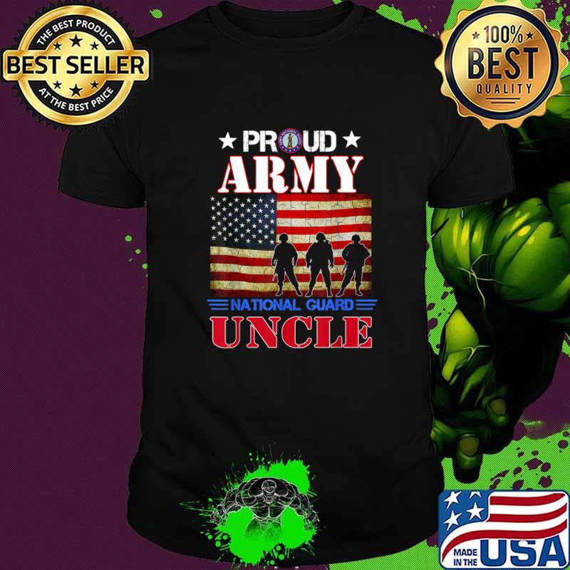 Proud Army National Guard Uncle US Flag Gift Patriotic Day Shirt