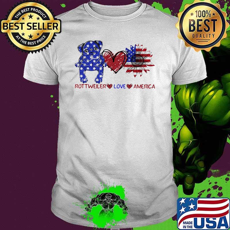 Rottveiler Love American Flag Shirt