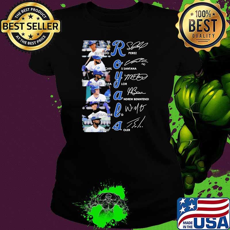 Royals Salvado Rperez Carlos Santana signature Ladies tee Royals Salvado Rperez Carlos Santana signature Ladies tee