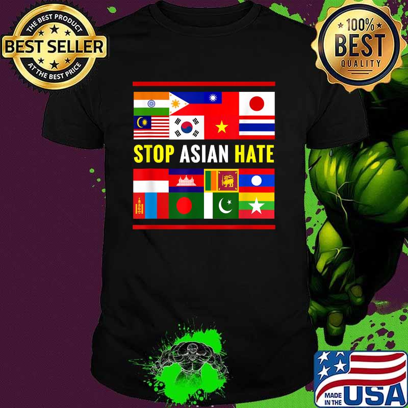 Stop AAPI Hate Support Awareness Stop Asian Hate Flag Shirt