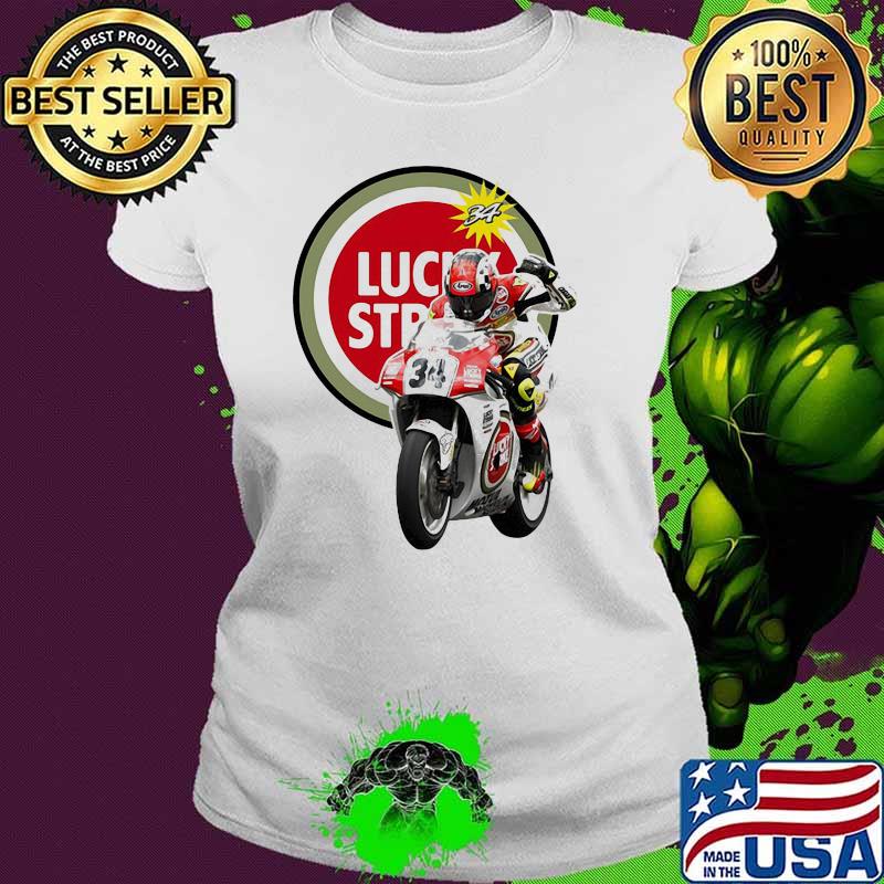 Schwantz Team Lucky Strike King Of The Mountain Motorcycle Shirt Ladies tee Schwantz Team Lucky Strike King Of The Mountain Motorcycle Shirt Ladies tee