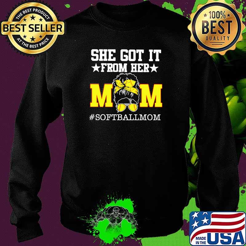 She Got It From Her Mom Softballmom Shirt Sweater She Got It From Her Mom Softballmom Shirt Sweater