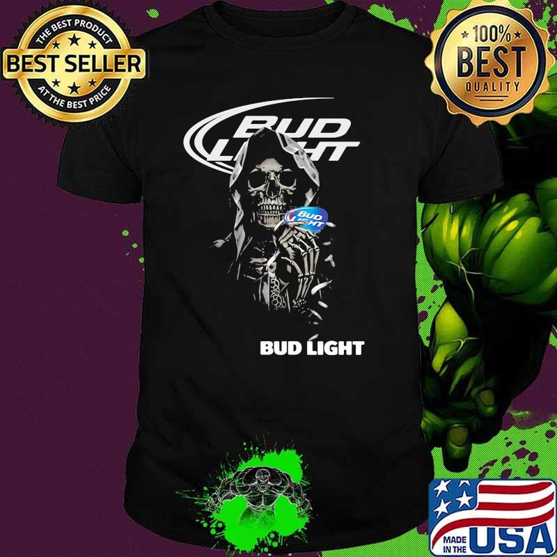 Skull Holding Bud Light Logo Shirt