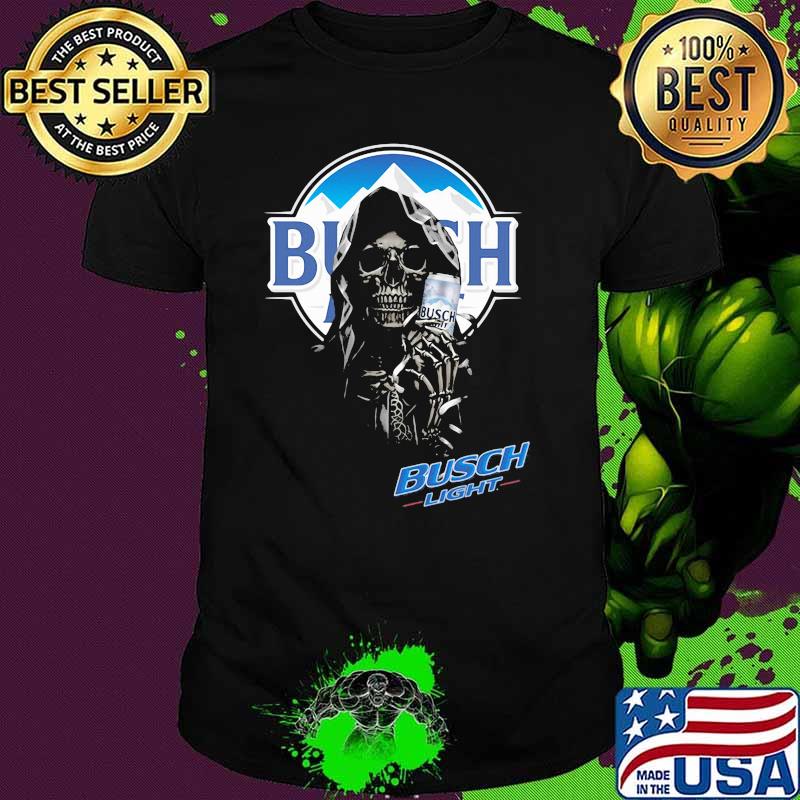 Skull Holding Busch Light Logo Shirt