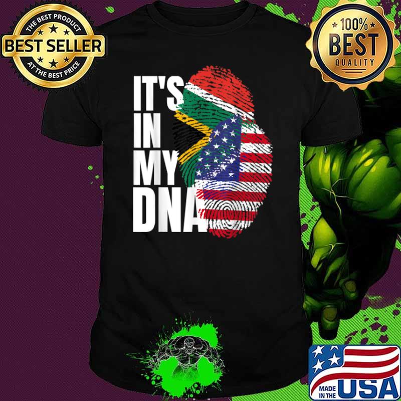South African And American Mix DNA Heritage Flag Gift Shirt